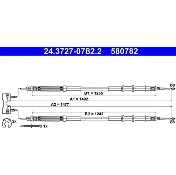 Lanko parkovací brzdy Tazne lanko, parkovaci brzda, 24.3727-0782.2