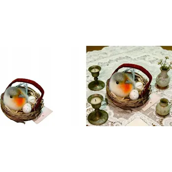 Obraz OKOUZLUJÍCÍ VELIKONOČNÍ DEKORACE - PTÁČEK V HNÍZDĚ S VAJÍČKY