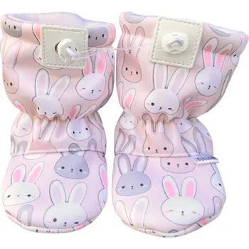 Capáčky Softshellové capáčky s microfleecem béžové Barevní zajíčci - KUKUKAM 0-6 měsíců Béžová