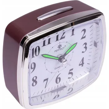 Budík QUARTZOVÝ BUDÍK PERFECT S PLYNULÝM CHODEM, FUNKCE SNOOZE 6119 hnědý