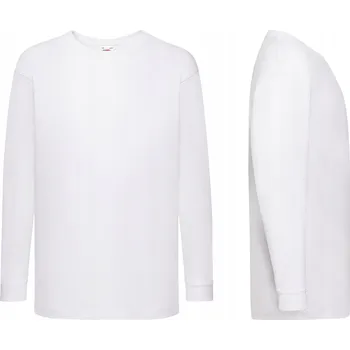 Chlapecké tričko Fruit of the Loom dětské tričko s dlouhým rukávem bavlna bílé, velikost 104
