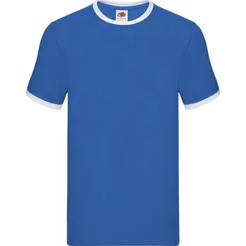 Chlapecké tričko Triko pánské Fruit of the Loom Valueweight Ringer T - modré-bílé, 3XL