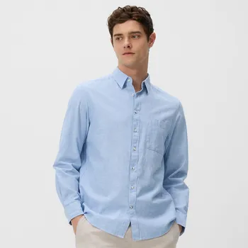 Pánská košile Reserved - Košile střihu regular s&nbsp;vysokým podílem lnu - bleděmodrá - 351HF-05X - 351HF-05X-XXL