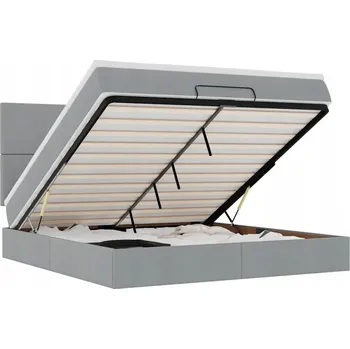 Postel VidaXL Rám postele otoman s matrací, světle šedá, 180x200 cm, látka