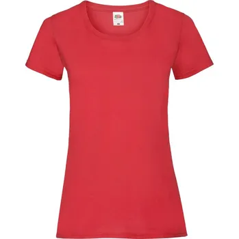 Chlapecké tričko Triko dámské Fruit of the Loom Lady-Fit Valueweight T - červené, XS