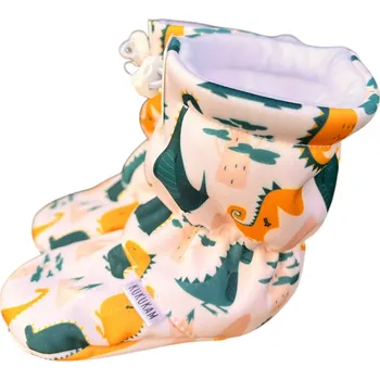 Capáčky Softshellové capáčky s microfleecem bílé T-Rex Crew - KUKUKAM 0-6 měsíců Béžová