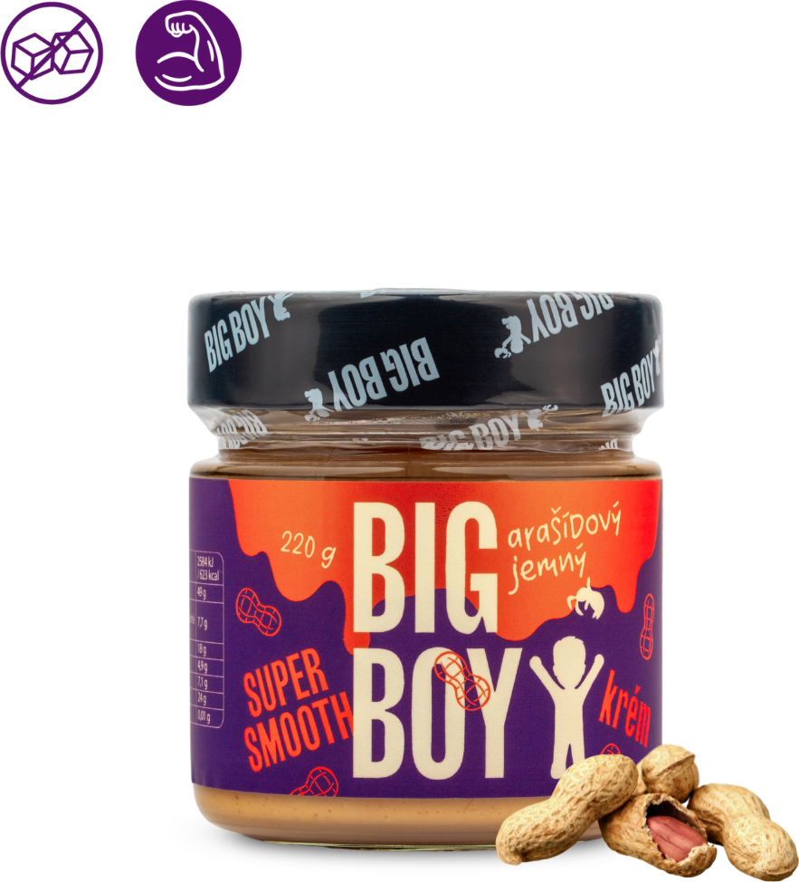 BIG BOY® Arašídový krém super smooth 220g