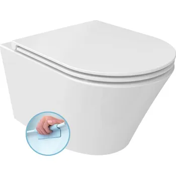 Klozet Sapho Paco Short Závěsná WC mísa, Rimless, 36x47,5cm, bílá, PZ1012SH