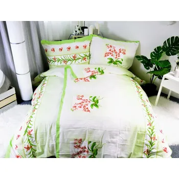 Povlečení Aaryans bavlněné povlečení Kamila zelené 140x200/70x90cm