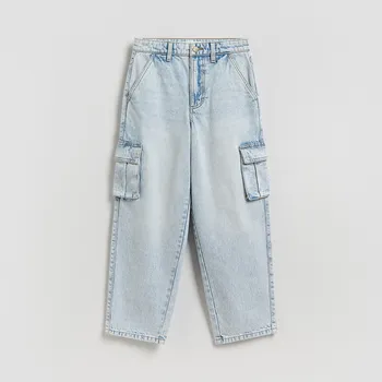 Reserved - Baggy džíny s cargo kapsami - modrá - 718IU-50J - 718IU-50J-122