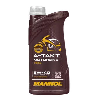 Motorový olej Mannol 4-Takt Motorbike 5W-40 7834 - 1l (Syntetický olej pro vysoce zatěžované čtyřtaktní motory motocyklů)