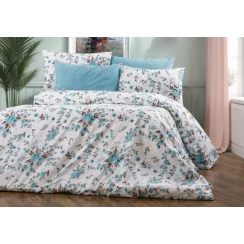 Povlečení Bavlněné povlečení Flora tyrkys