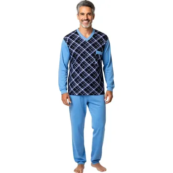 Pánské pyžamo Pánské Pyžamo Dlouhé FOLTÝN PD 402 Velikost: 4XL
