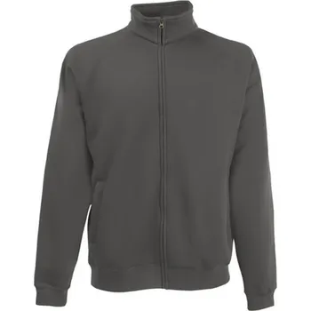 Chlapecké tričko Mikina pánská Fruit of the Loom Premium Sweat Jacket - tmavě šedá, S
