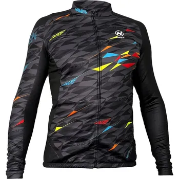 Cyklistika Dres pánský zateplený Haven Strato - černý-barevný, L