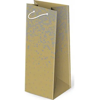 Dárková taška Dárková taška Hvězdičky zlato-stříbrná 40x12cm