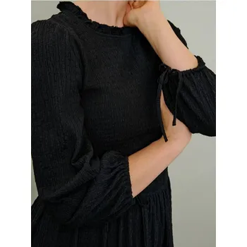 Dámské šaty Sinsay - Šaty s nařasením a volánem - černá - 116GY-99X - 116GY-99X-M