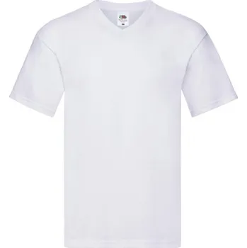 Chlapecké tričko Triko pánské Fruit of the Loom Original V Neck T - bílé, L