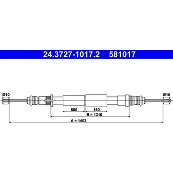 Lanko parkovací brzdy Tazne lanko, parkovaci brzda, 24.3727-1017.2