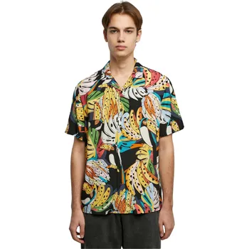 Letní plážová pánská košile z lehké viskózy Urban Classics Barva: toucans, Velikost: L