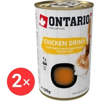 Volný čas Ontario Drink Vývar pro kočky kuřecí 2 × 135 g