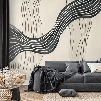 Tapeta Dovido Tapeta černobílé abstraktní vlny