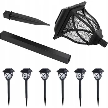 Venkovní osvětlení Zestaw 6 szt LAMPA SOLARNA OGRODOWA LED SLOUPEK SOLÁRNÍ LAMPY 600 mAh