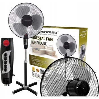 Domácí ventilátor STOJANOVÝ VENTILÁTOR PODLAHOVÝ S DÁLKOVÝM OVLÁDÁNÍM ČERNÝ VÝKONNÝ