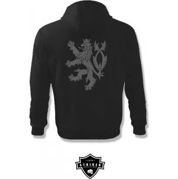 Pánská mikina Mikina s kapucí Striker Patriot Český lev - černá, L