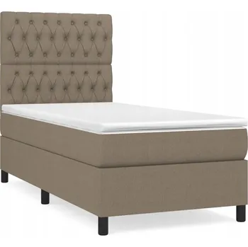 Postel Čalouněná jednolůžková postel VidaXL 90x200 cm, odstíny šedé