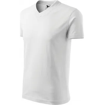 Tričko unisex Malfini V-Neck - bílé, XXL