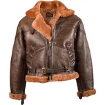 Bunda kožená Mil-Tec UK Bomber RAF s límcem - hnědá, XXL