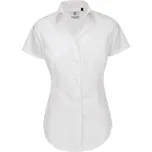 Košile dámská B&C Heritage s krátkým rukávem - bílá, XL