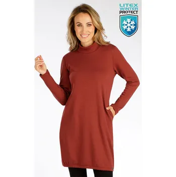 Dámské šaty Dámské teplé mikinové šaty LITEX hnědočervené S