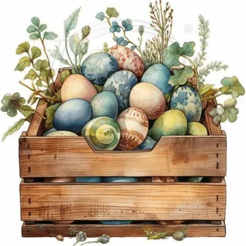 Textilní nažehlovací páska Dante Nažehlovačka Bedýnka kraslic - 6 x 6 cm