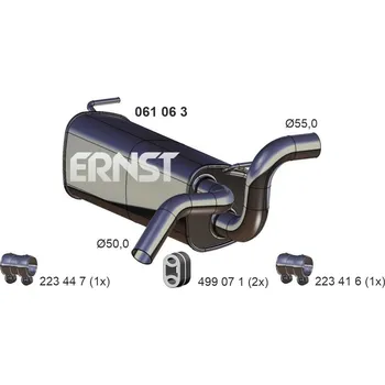 Tlumič výfuku Zadní tlumič výfuku ERNST 061063