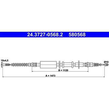 Lanko parkovací brzdy Tazne lanko, parkovaci brzda, 24.3727-0568.2