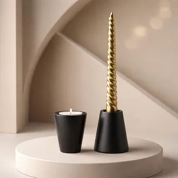 Svícen ZD Trading Svícen na stolní svíčku, tea light 2ks černý Rozbalev(n)o