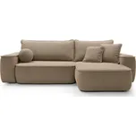 Hnědá, Rohová rozkládací pohovka SANDBY, 283 cm