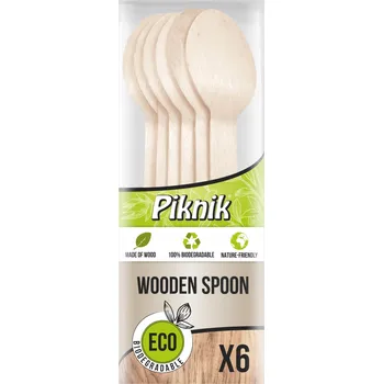 Příbor Piknik Dřevěné lžíce EKO 6 kusů