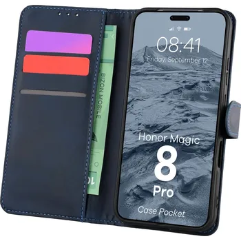 Pouzdro na mobilní telefon Flipové pouzdro Bizon pro Honor Magic8 Pro, modré