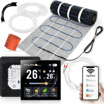 Topná rohož Topný set, vyhřívací podložka 20 m2 s termostatem do koupelny, kuchyně, pokoje