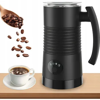 Šlehač mléka NAPĚŇOVAČ KÁVA 4V1 400W AUTOMATICKÝ NEREZOVÁ OCEL ČERNÝ 160 ML PĚNY