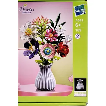 ostatní stavebnice Stavebnice Zuanma, sada 730 dílků, 8 květin, 6 let +