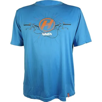 Cyklistika Dres pánský s krátkým rukávem Haven Navaho II Short - modrý-oranžový, 3XL