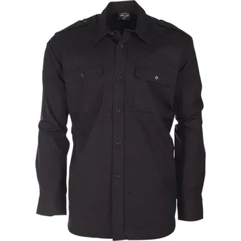 Pánská košile Košile Ripstop dlouhý rukáv - černá, 3XL