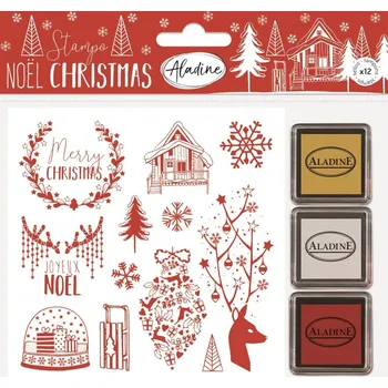 Dětské razítko Razítka Aladine Vánoce v Alpách 12 ks