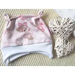 AMÁLKA Elastická čepička teplákovina, medvědí holčička Velikost: 50-56