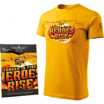 Pánské tričko Triko Antonio s hasičským letounem Canadair - žluté, S