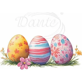 Textilní nažehlovací páska Dante Nažehlovačka Tři kraslice - 6 x 5 cm